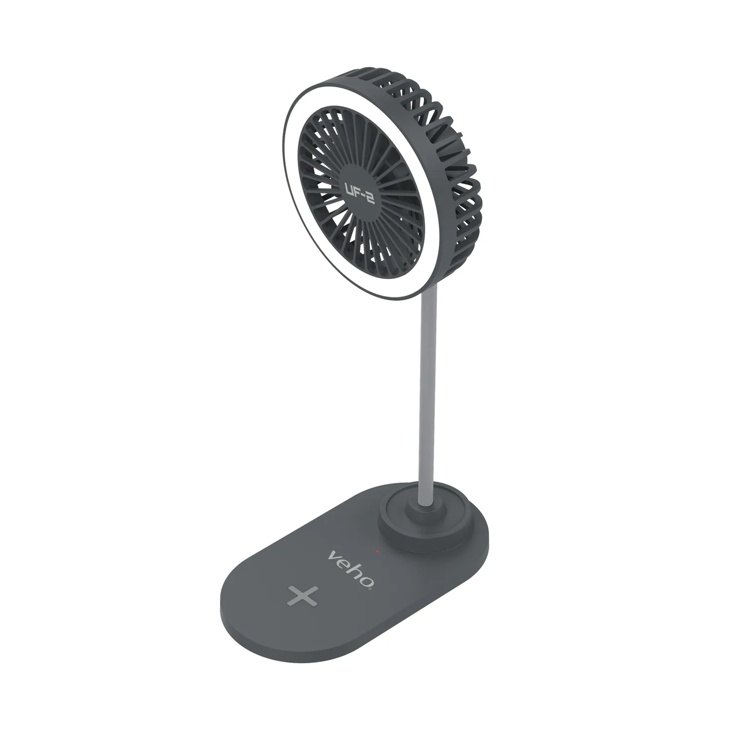 Veho Uf-2 3-in-1 Desktop Station - Usb Fan/Qi Wireless Desktop Charger/Led Lamp